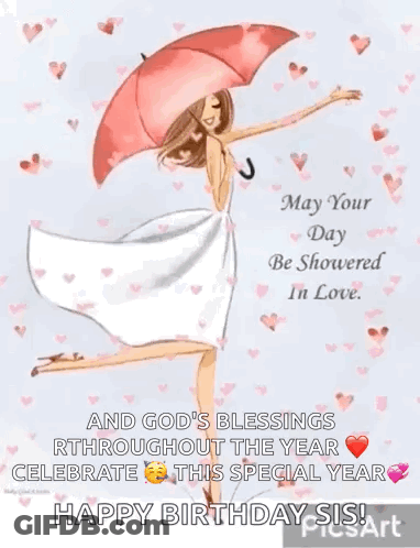 A Woman In A White Dress Is Holding A Pink Umbrella In The Rain . GIF