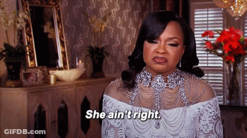A Woman In A White Dress Is Saying She Ain T Right GIF