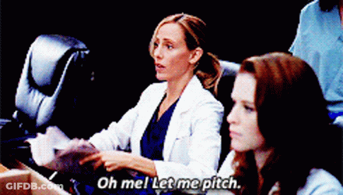 A Woman In A White Lab Coat Says Oh Me Let Me Pitch GIF