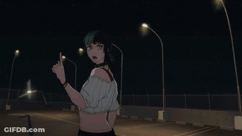 A Woman In A White Shirt Is Pointing At Something GIF