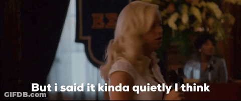 A Woman In A White Shirt Is Saying But I Said It Kinda Quietly I Think GIF