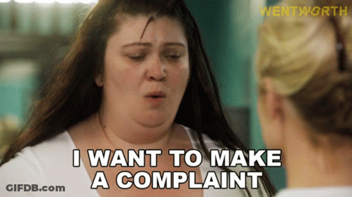 A Woman In A White Shirt Says I Want To Make A Complaint GIF