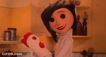 A Woman In A White Sweater Is Holding A Stuffed Chicken GIF