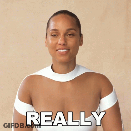 A Woman In A White Top Has The Word Really Written On Her Chest GIF