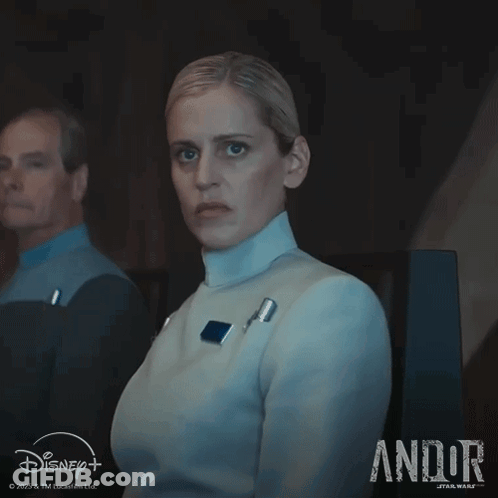 Woman In White Uniform With Andor Text GIF