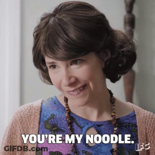 A Woman In A Wig Says You 'Re My Noodle While Smiling GIF