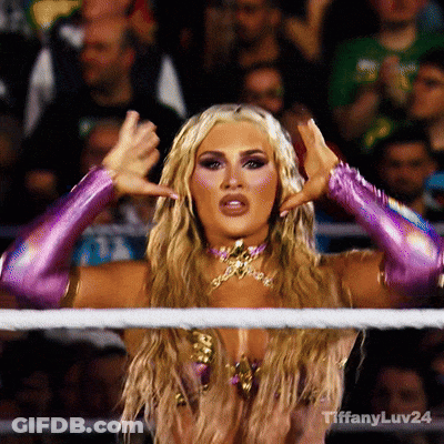 A Woman In A Wrestling Ring With The Words Tiffanyluv24 On The Bottom Right GIF
