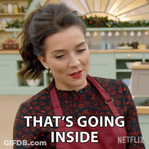 A Woman In An Apron Says That 'S Going Inside On Netflix GIF