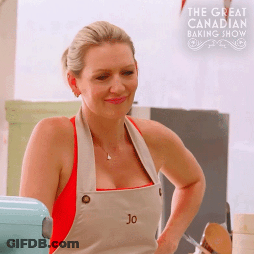 Woman In Apron With Jo On It GIF