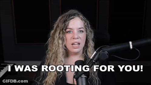 Woman In Front Of Microphone Saying I Was Rooting For You GIF