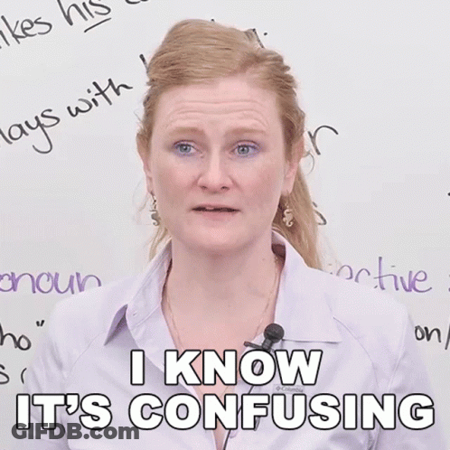 A Woman In Front Of A White Board Says I Know It 'S Confusing GIF