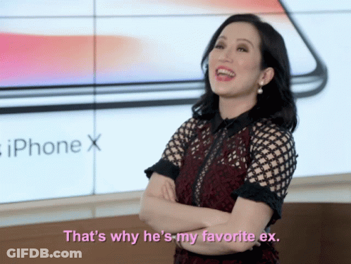 A Woman In Front Of An Iphone X Says That 'S Why He 'S My Favorite Ex GIF