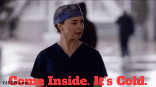 A Woman In Scrubs Says Come Inside It 'S Gold GIF