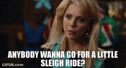 A Woman Is Asking If Anyone Wanna Go For A Little Sleigh Ride ? GIF