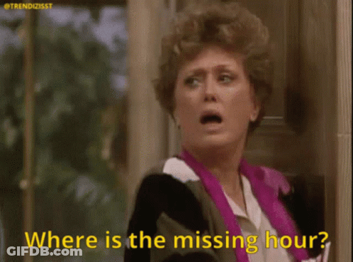 A Woman Is Asking Where Is The Missing Hour .. GIF