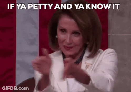 A Woman Is Clapping Her Hands In Front Of An American Flag And Says If Ya Petty And Ya Know It GIF