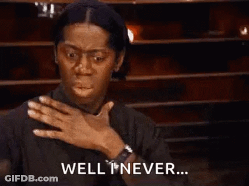 A Woman Is Covering Her Mouth With Her Hand And Saying `` Well I Never '' . GIF
