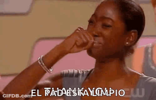 A Woman Is Crying And Covering Her Face With Her Hand While Saying El Padaesitay Limpio . GIF