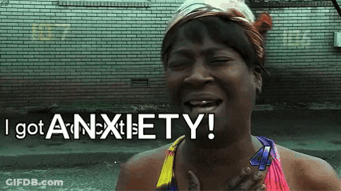 A Woman Is Crying And Saying I Got Anxiety GIF