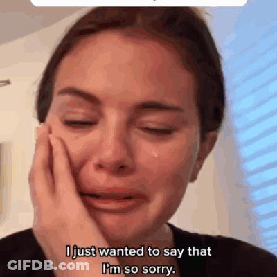 A Woman Is Crying And Says I Just Wanted To Say That I 'M So Sorry . GIF