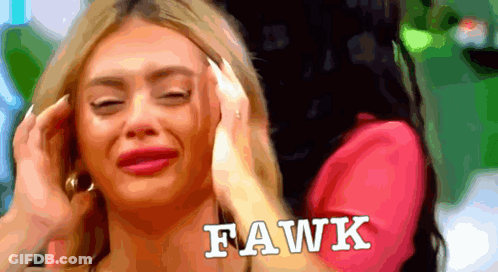 A Woman Is Crying And The Word Fawk Is On The Bottom GIF