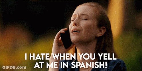 A Woman Is Crying While Talking On A Cell Phone And Saying I Hate When You Yell At Me In Spanish GIF
