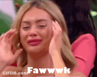 A Woman Is Crying With The Words Fawwwk Written Above Her GIF