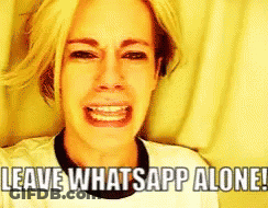 A Woman Is Crying With The Words " Leave Whatsapp Alone " Above Her GIF
