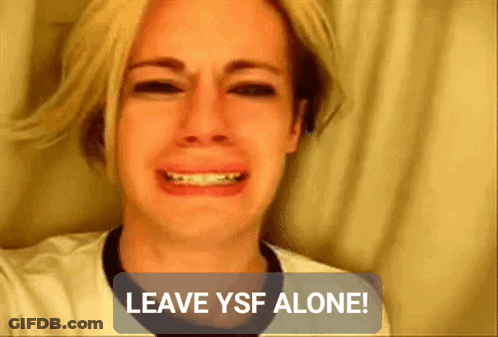 A Woman Is Crying With The Words " Leave Ysf Alone " Next To Her GIF