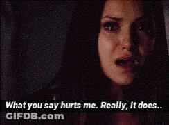 A Woman Is Crying With The Words " What You Say Hurts Me Really It Does " GIF
