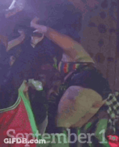 A Woman Is Dancing In A Club With The Date September 1 On The Bottom GIF