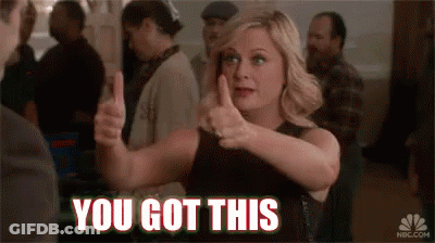 A Woman Is Giving A Thumbs Up Sign With The Words `` You Got This '' Written On It . GIF