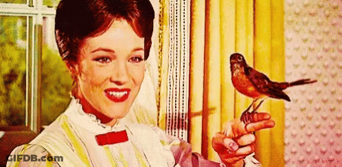 A Woman Is Holding A Bird In Her Hand . GIF