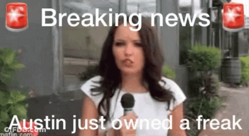 Woman Holding Microphone Talking About Breaking News GIF