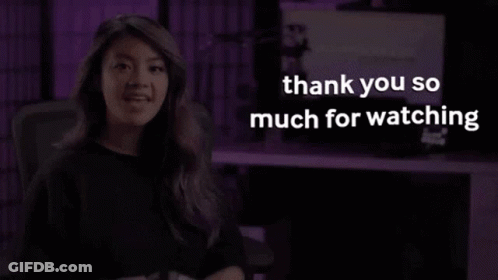 A Woman Is Holding A Video Game Controller And Saying `` Thank You So Much For Watching `` . GIF