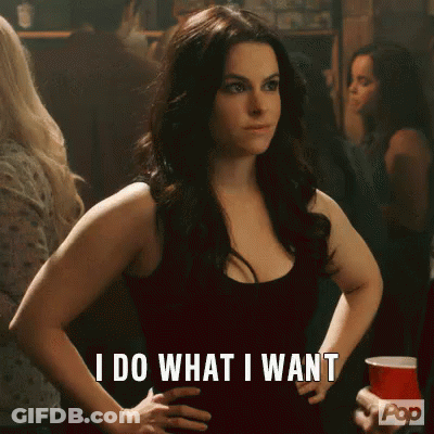 A Woman Is Holding Her Hands On Her Hips And Says I Do What I Want GIF
