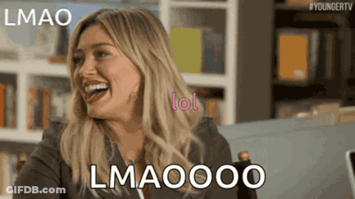 A Woman Is Laughing And Saying Lmao Lol Lmaooo GIF