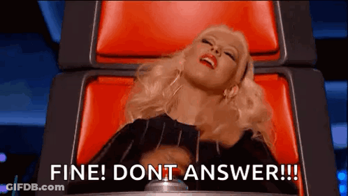 A Woman Is Laying In A Chair With The Words `` Fine ! Dont Answer ! '' GIF