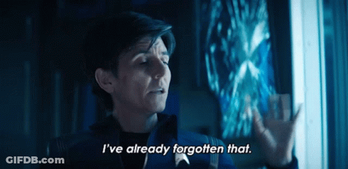 A Woman Is Looking At A Screen And Saying I 'Ve Already Forgotten That GIF