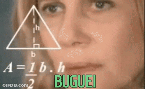 A Woman Is Looking At A Triangle With A Mathematical Equation On It . GIF
