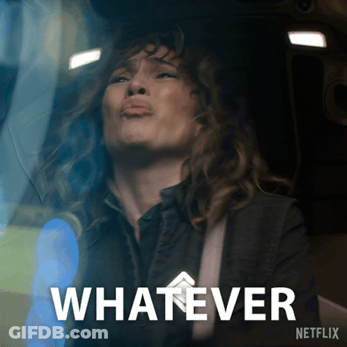 Woman Making Face In Front Of Netflix Sign GIF