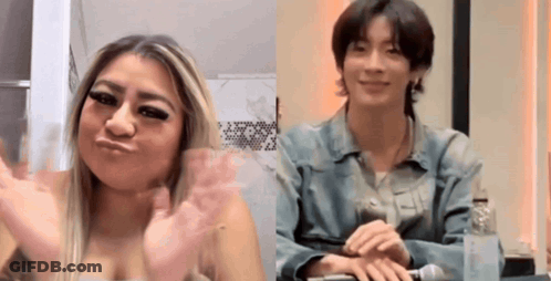 A Woman Is Making A Face Next To A Man GIF