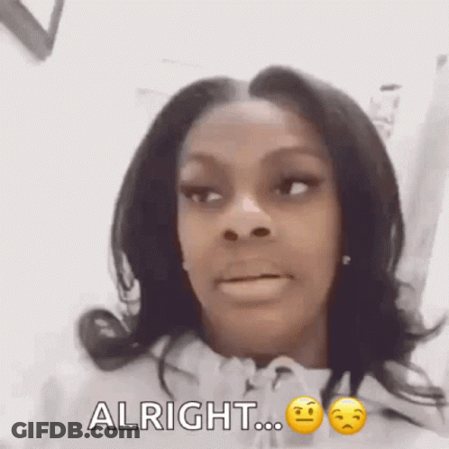Woman Making Funny Face Saying Alright GIF