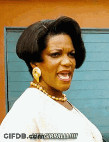 A Woman Is Making A Funny Face And Saying Hey Girrrlll GIF