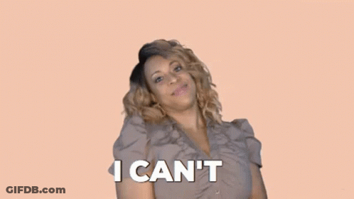 A Woman Is Making A Funny Face And Saying `` I Can T '' . GIF