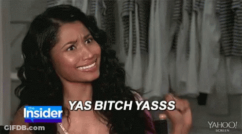 A Woman Is Making A Funny Face And Saying Yas Bitch Yassss . GIF