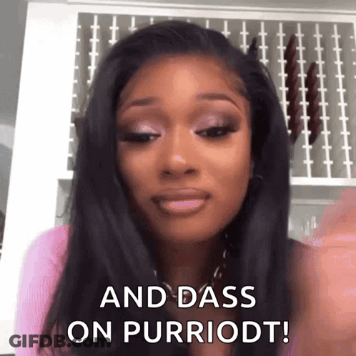 A Woman Is Making A Funny Face And Says `` And Dass On Purriodt '' GIF