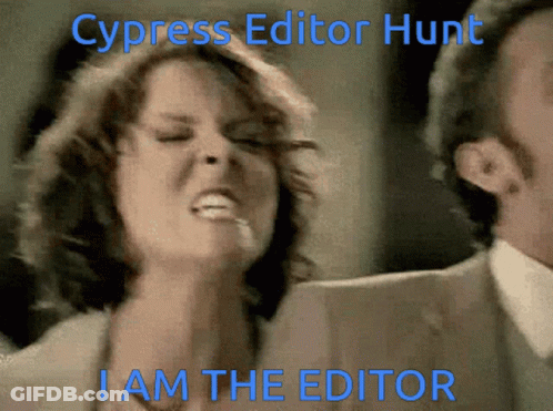 A Woman Is Making A Funny Face With The Words Cypress Editor Hunt I Am The Editor GIF