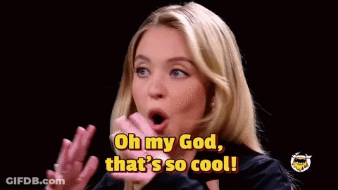 A Woman Is Making A Surprised Face And Saying Oh My God That 'S So Cool . GIF
