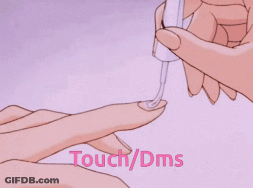 A Woman Is Painting Her Nails And The Words Touch / Dms Are Visible GIF